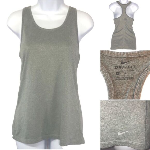 Nike Dri-fit Racerback Gray Athletic Activewear Tank Top Sz. Medium - Picture 1 of 7